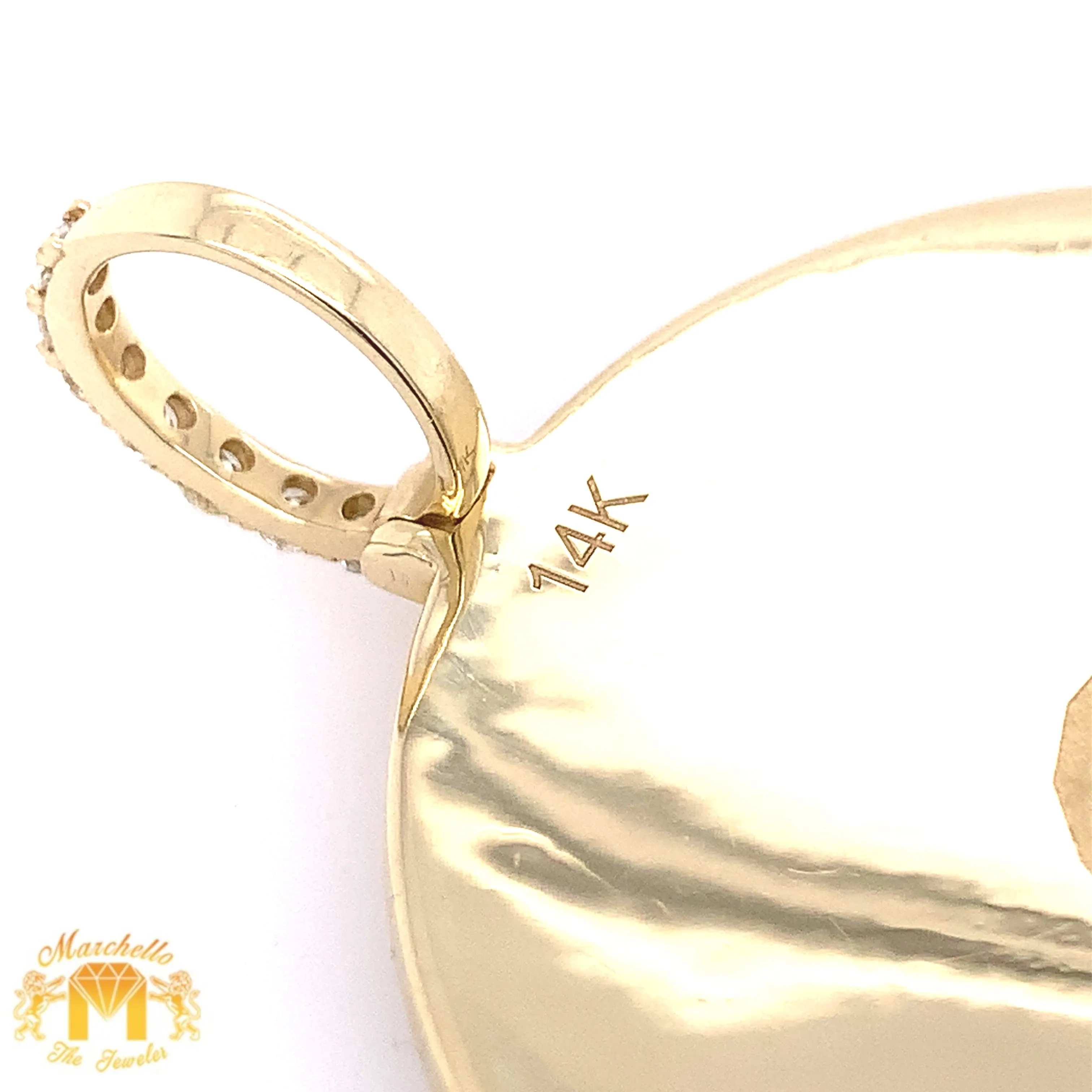 5.9ct Diamond 14k Gold XXL Round Memory Picture Pendant Only (solid back)