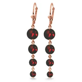 7.8 Carat 14K Solid Rose Gold Chandelier Earrings Natural Garnet