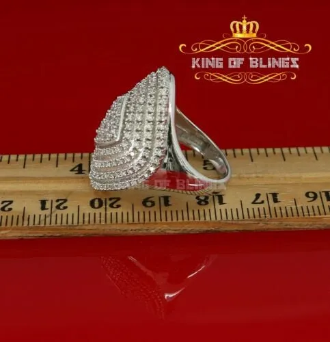 925 Sterling Silver White Cubic Zirconia 1.67ct Cocktail Womens Ring Size 7