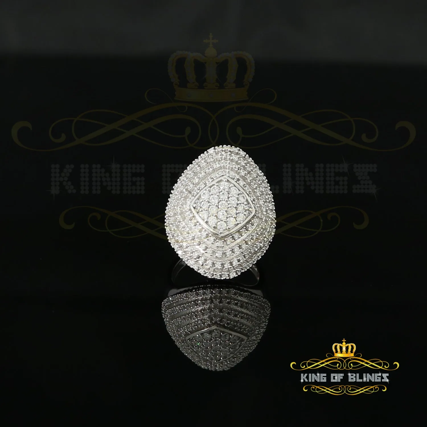 925 Sterling Silver White Cubic Zirconia 1.67ct Cocktail Womens Ring Size 7