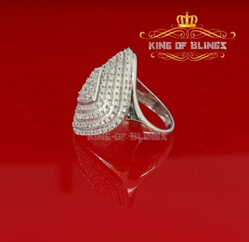 925 Sterling Silver White Cubic Zirconia 1.67ct Cocktail Womens Ring Size 7