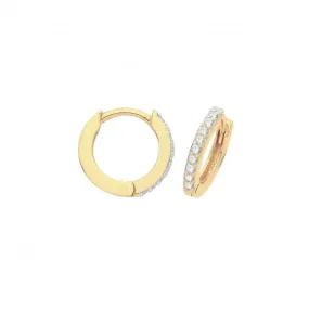 9CT Yellow Gold Zirconia Hinged Earrings ER002
