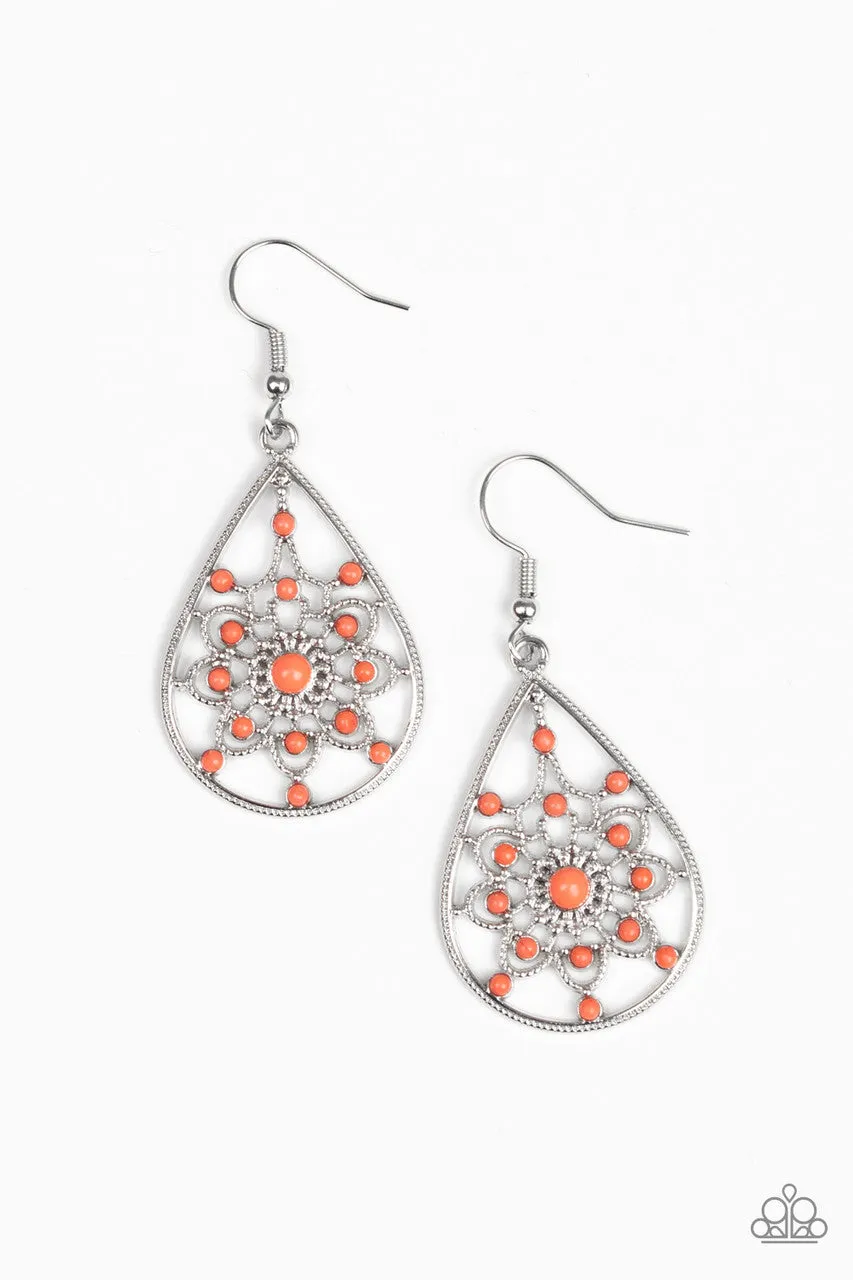 A Flair For Fabulous Orange Paparazzi Earrings