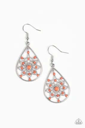 A Flair For Fabulous Orange Paparazzi Earrings