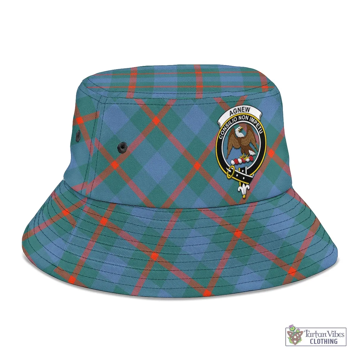 Agnew Ancient Tartan Bucket Hat with Family Crest