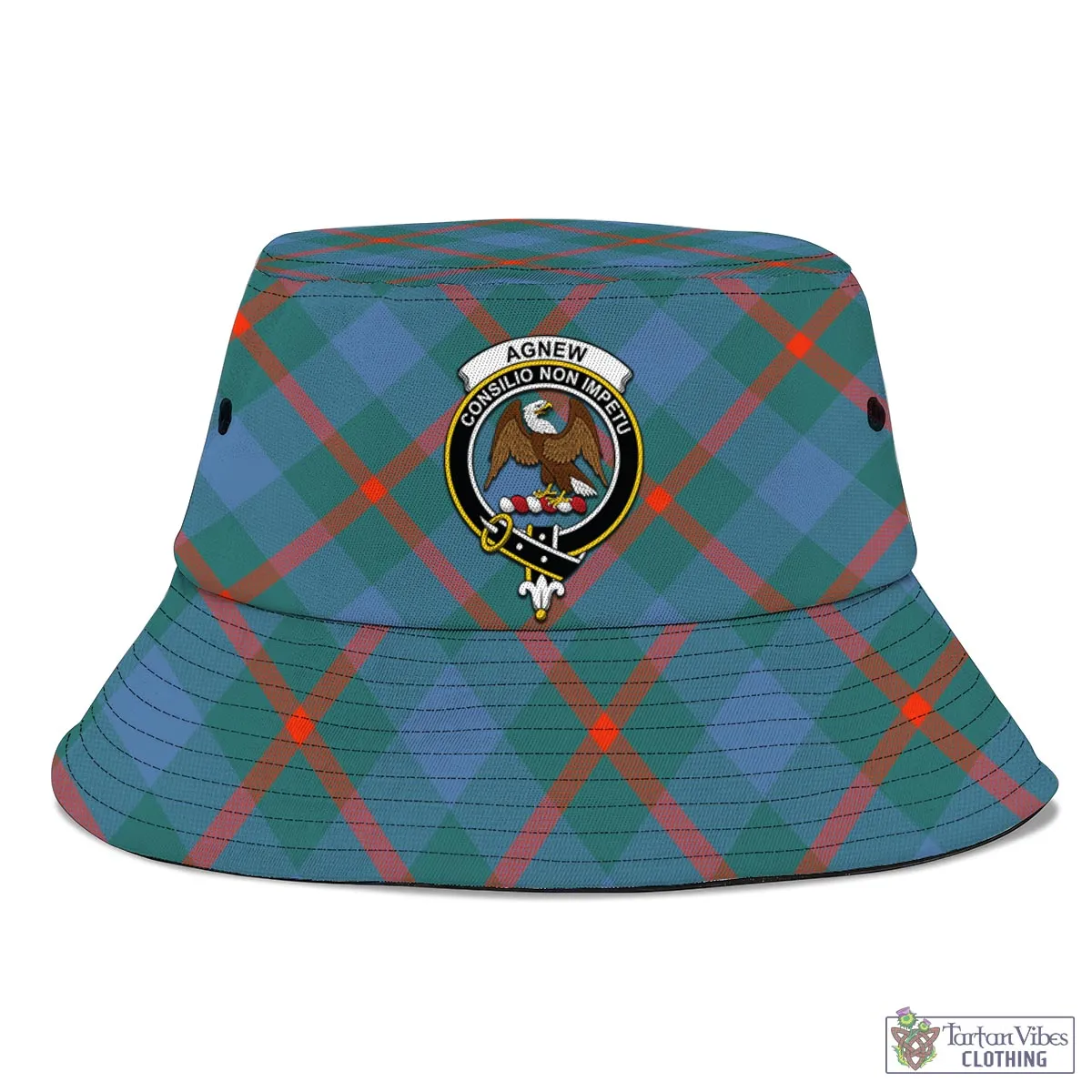 Agnew Ancient Tartan Bucket Hat with Family Crest