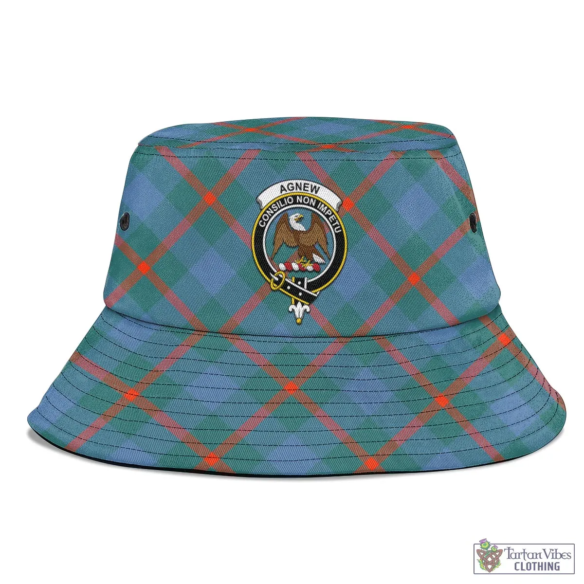Agnew Ancient Tartan Bucket Hat with Family Crest