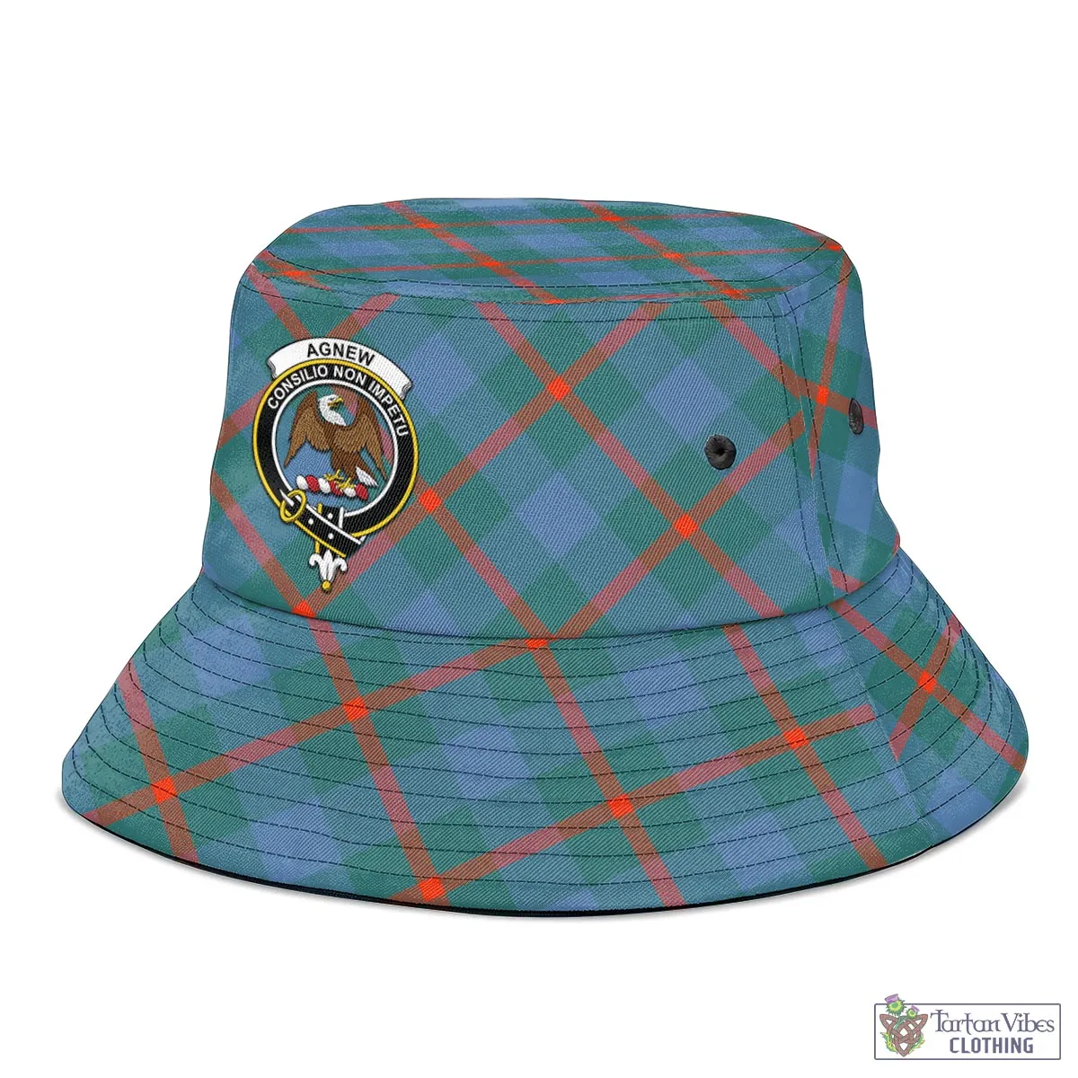 Agnew Ancient Tartan Bucket Hat with Family Crest