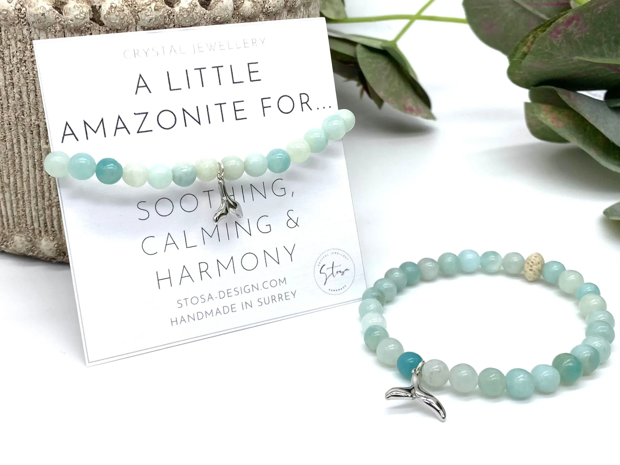 Amazonite Fish Tail Crystal Bracelet