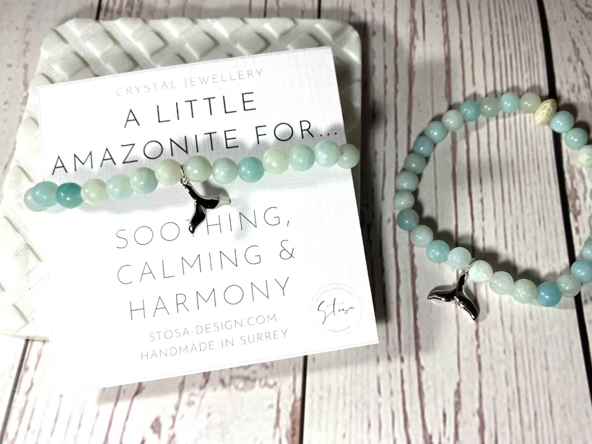 Amazonite Fish Tail Crystal Bracelet