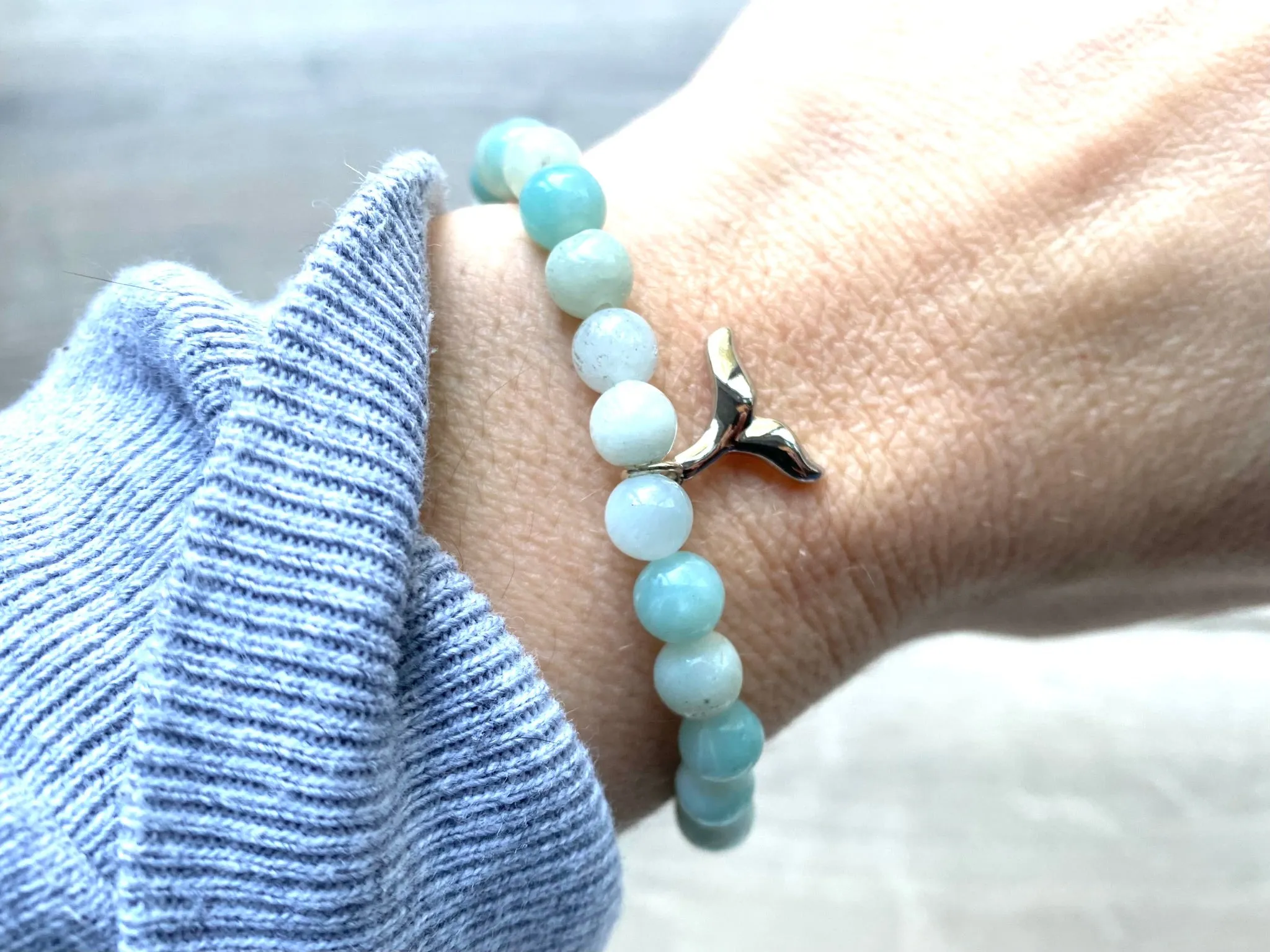 Amazonite Fish Tail Crystal Bracelet
