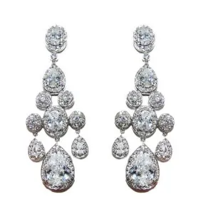 Ariana Clear Chandelier Earrings | 71mm