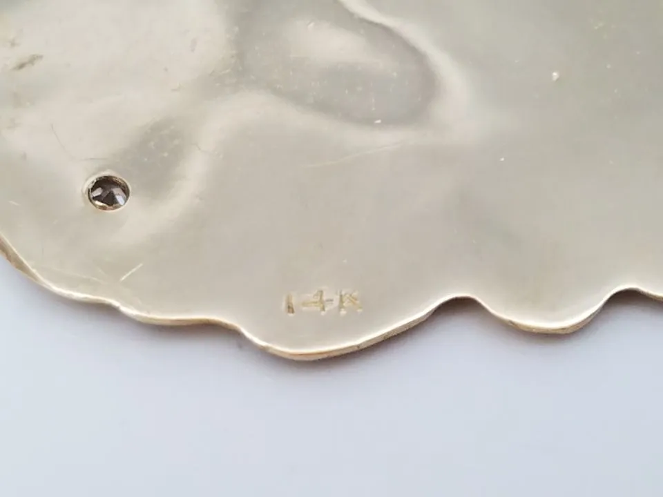 Art Nouveau 14k Yellow Gold Woman Pendant