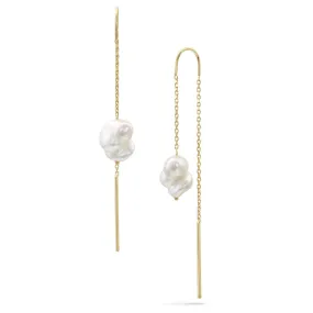 Baby Baroque Pearl Threader Earrings