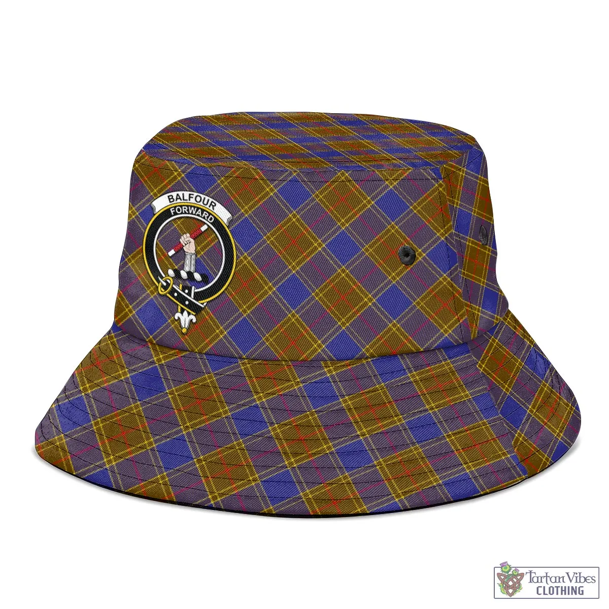 Balfour Tartan Bucket Hat with Family Crest