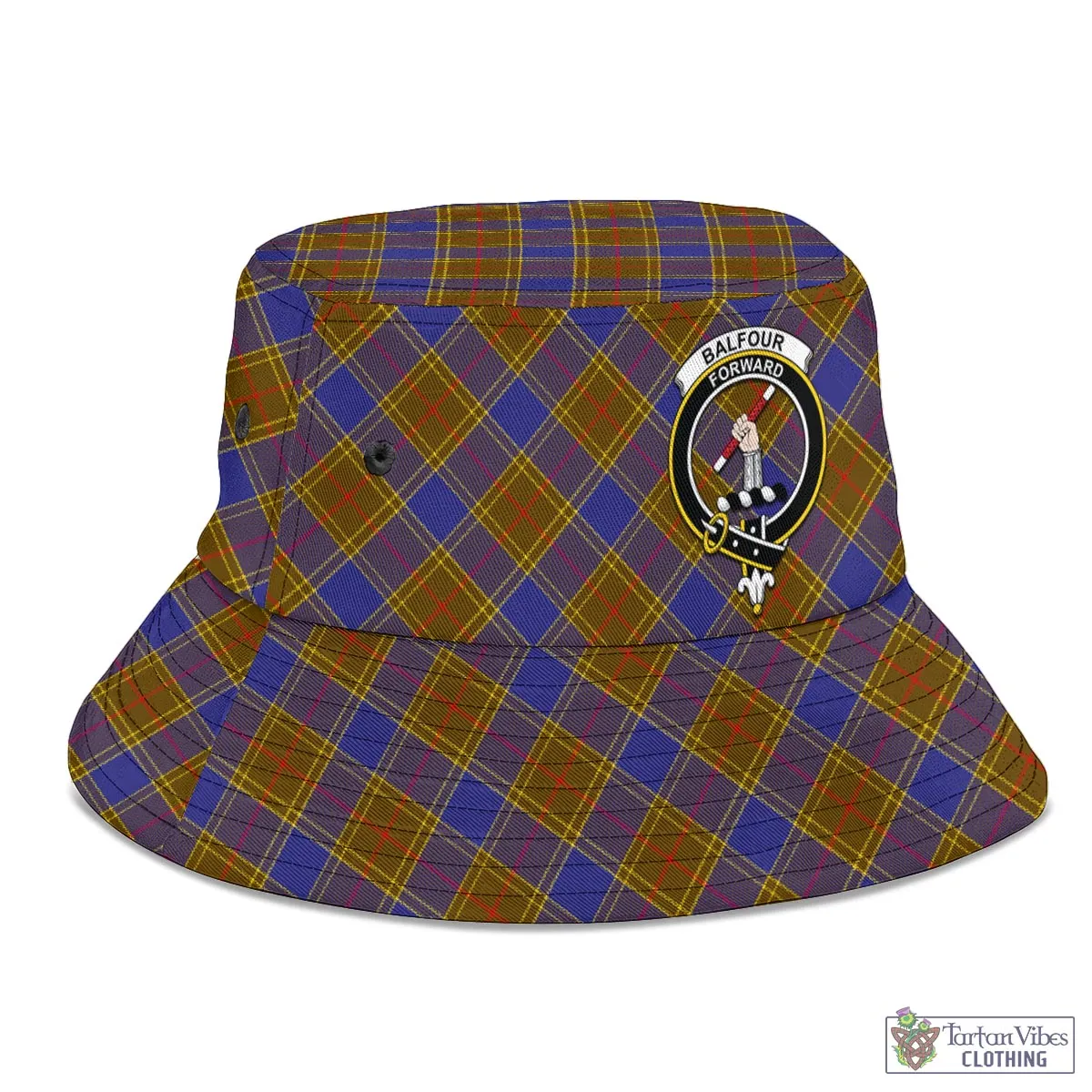 Balfour Tartan Bucket Hat with Family Crest