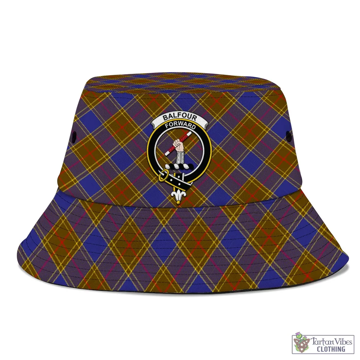 Balfour Tartan Bucket Hat with Family Crest