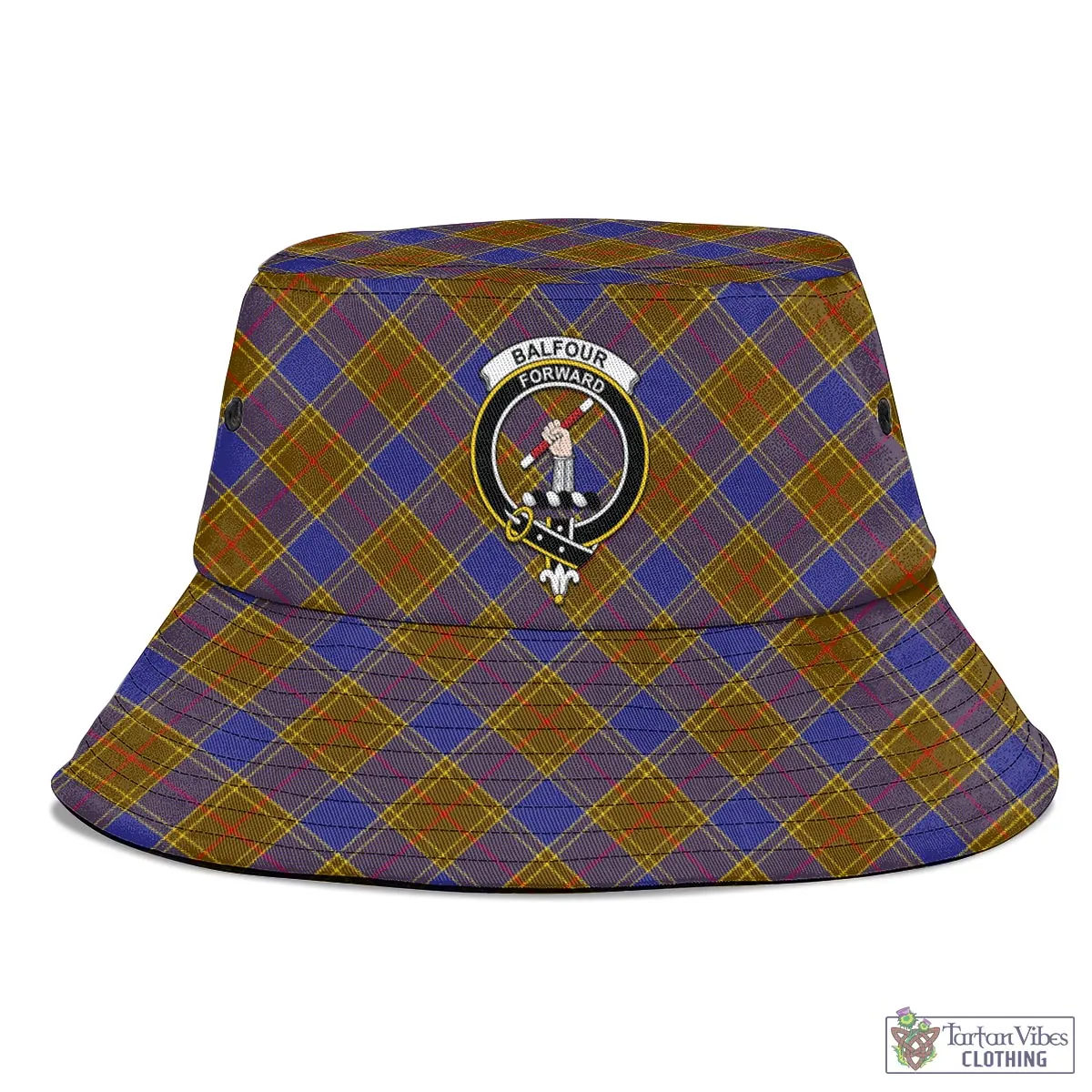 Balfour Tartan Bucket Hat with Family Crest