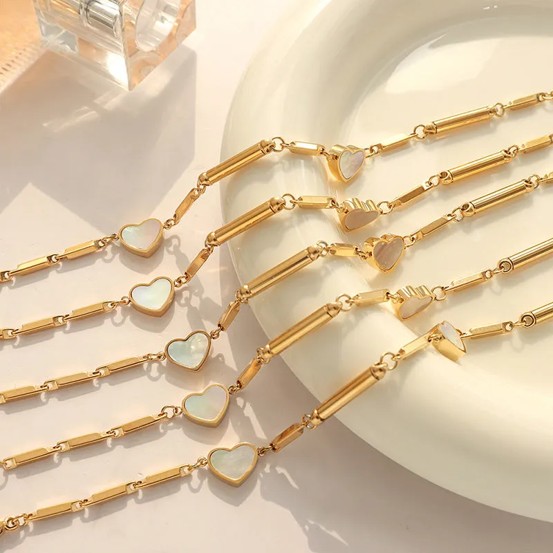 Bamboo Knot Heart Charms Bracelet