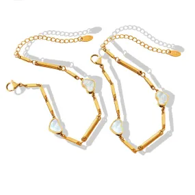 Bamboo Knot Heart Charms Bracelet