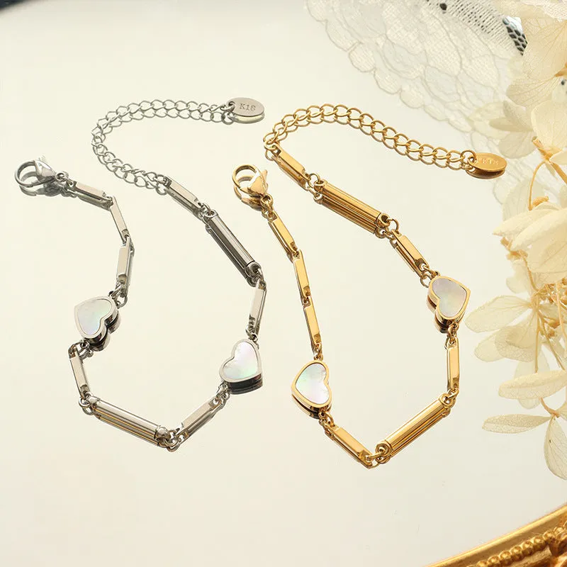 Bamboo Knot Heart Charms Bracelet