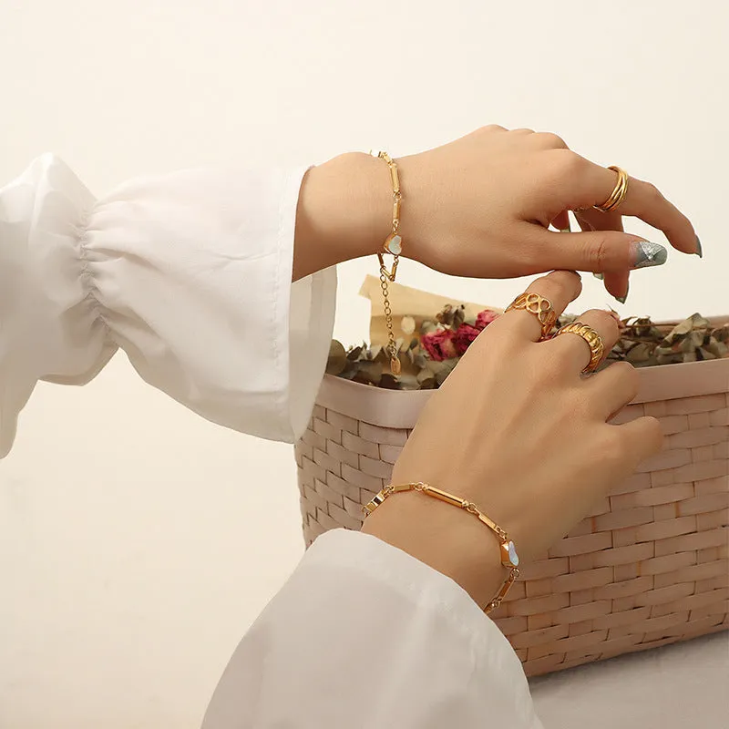 Bamboo Knot Heart Charms Bracelet