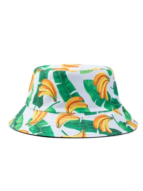Banana Print White Bucket Hat