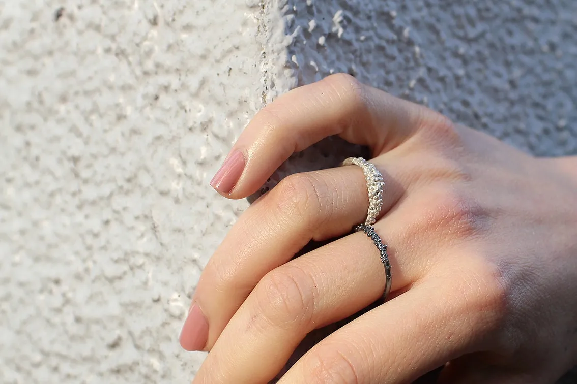Beaded Silver Ring
