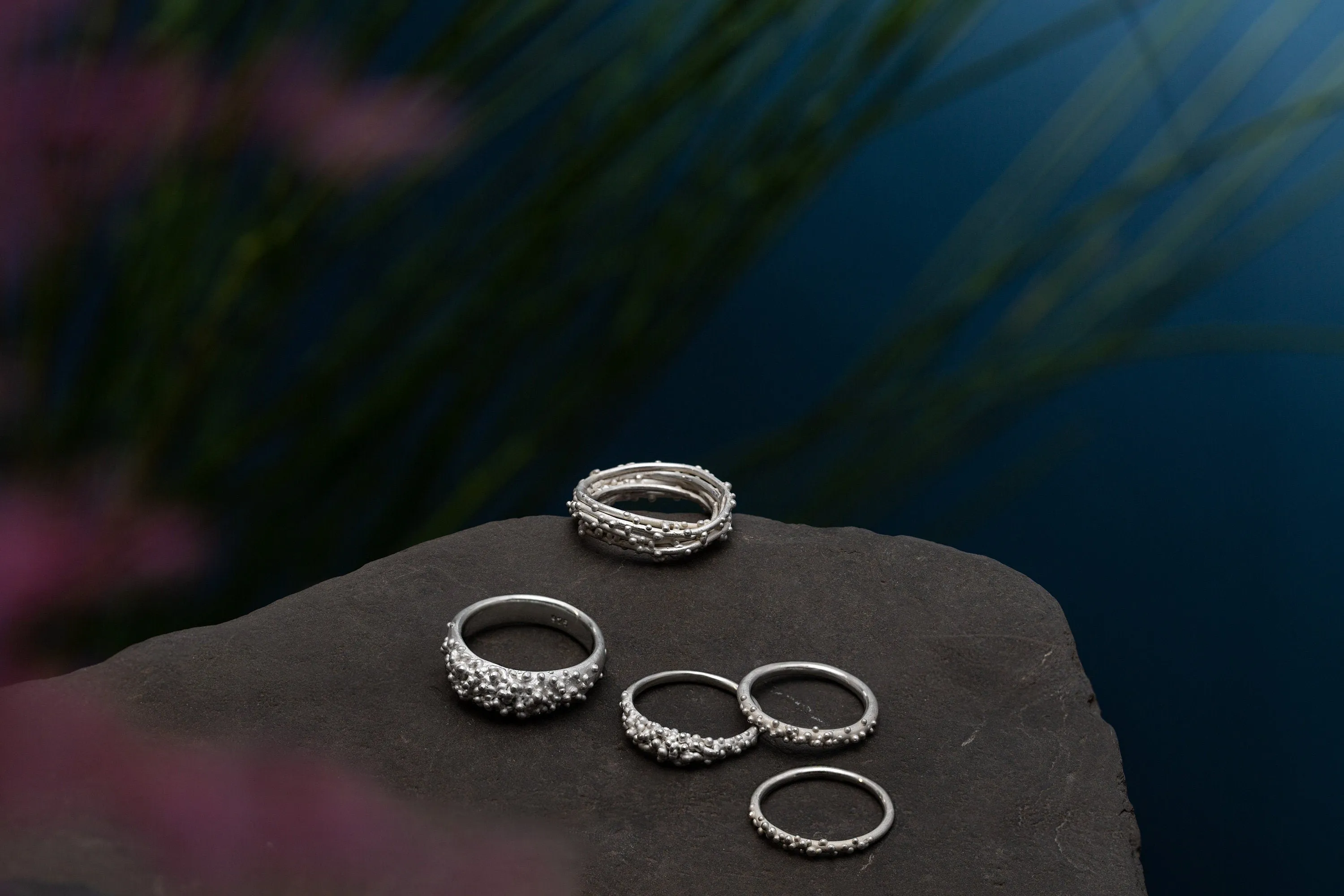 Beaded Silver Ring