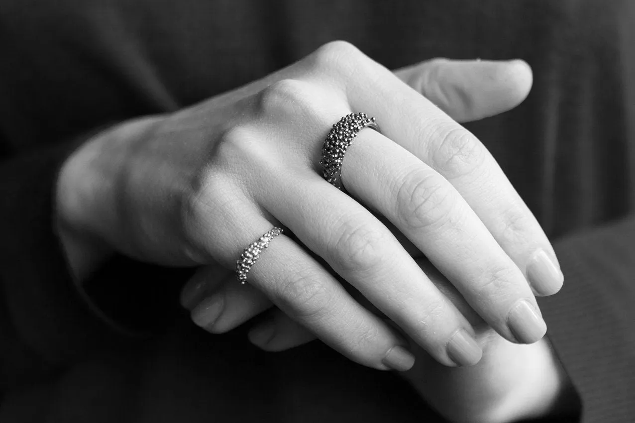 Beaded Silver Ring