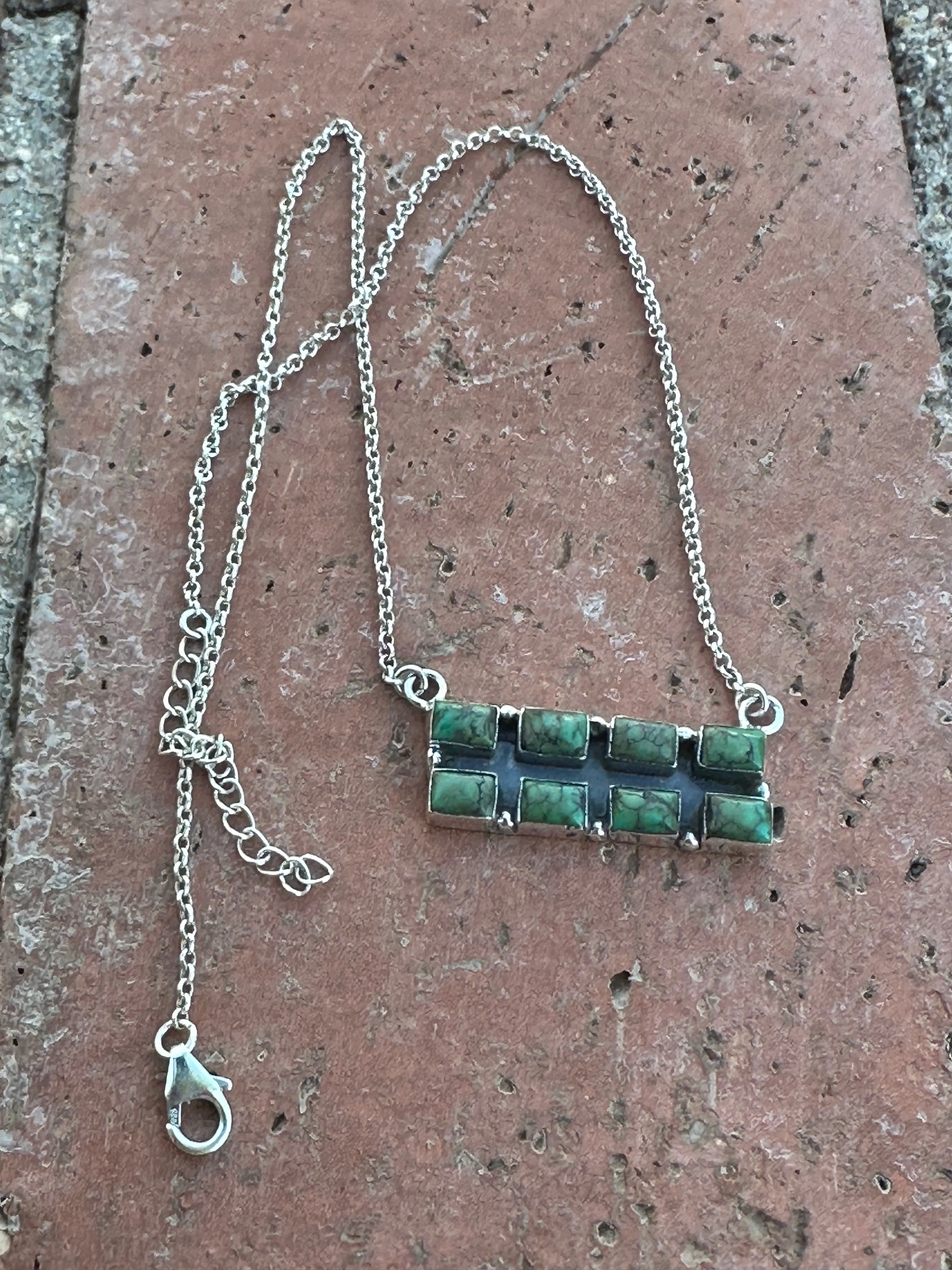 Beautiful Handmade Sterling Silver & Sonoran Gold Turquoise Necklace