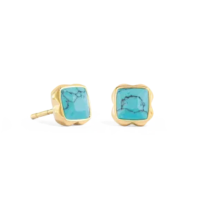 Birthstone December Earrings Turquoise Gold