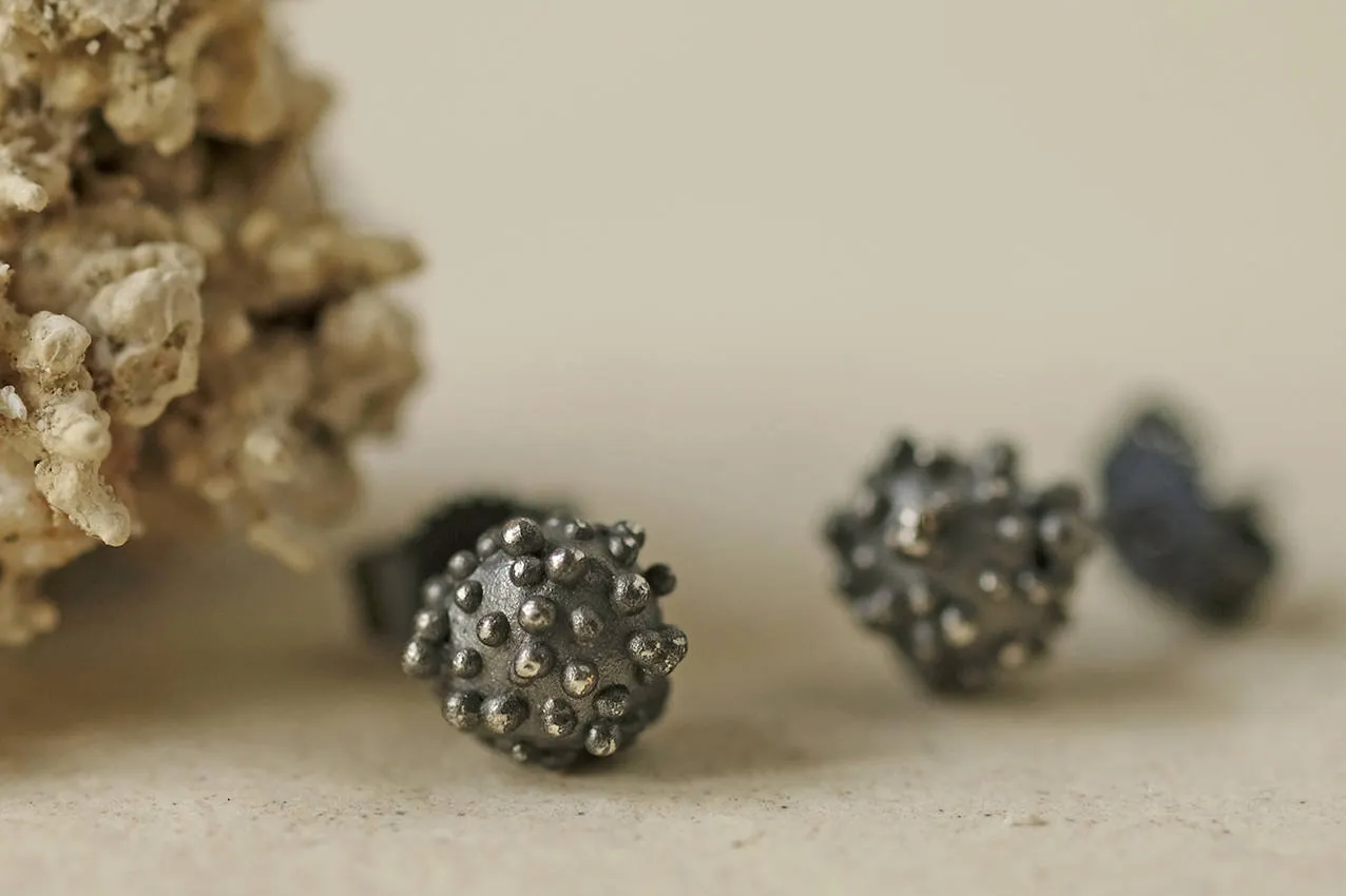 Black Beaded Studs