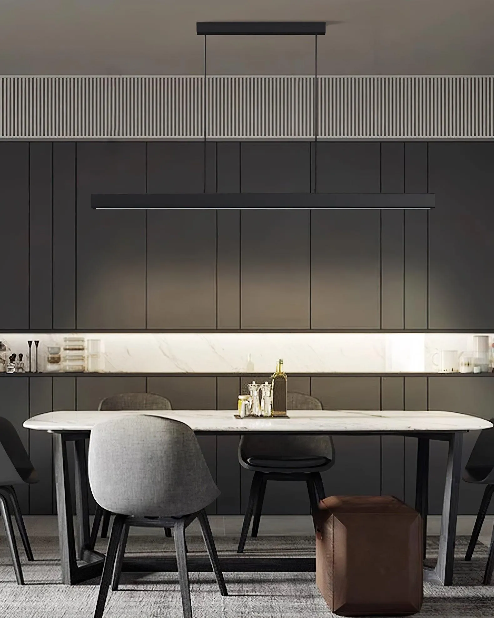 Black Linear Pendant Lamp