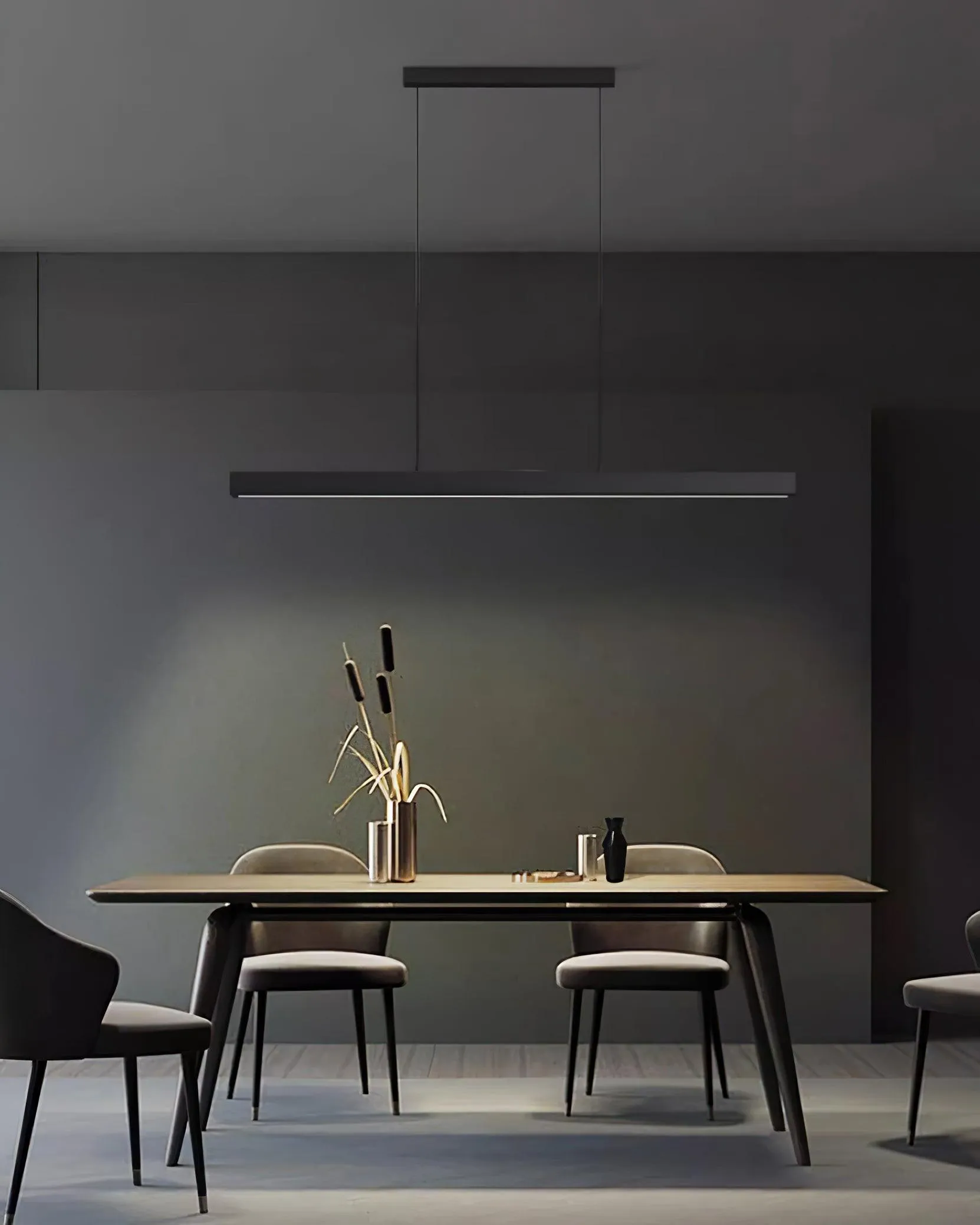 Black Linear Pendant Lamp