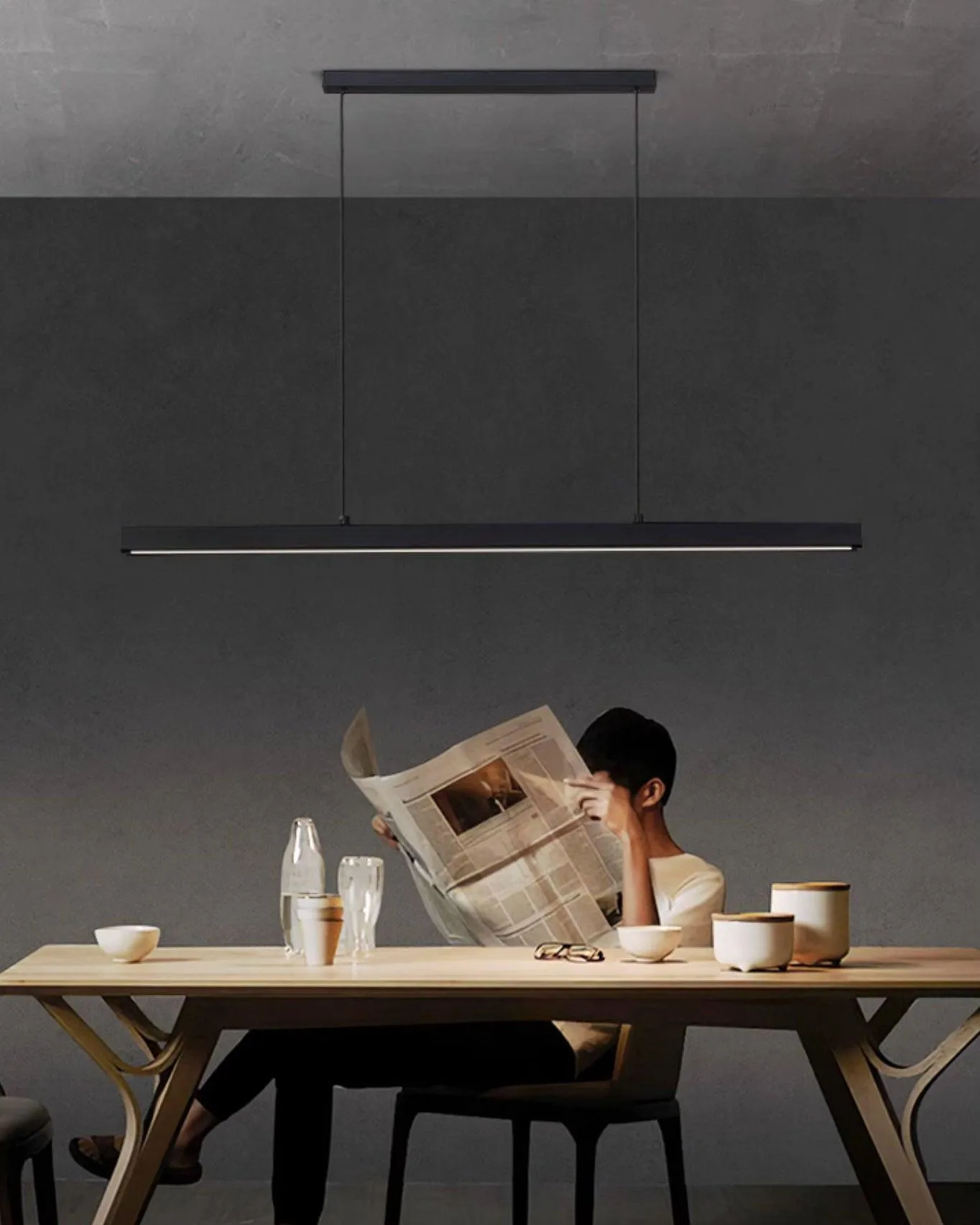 Black Linear Pendant Lamp