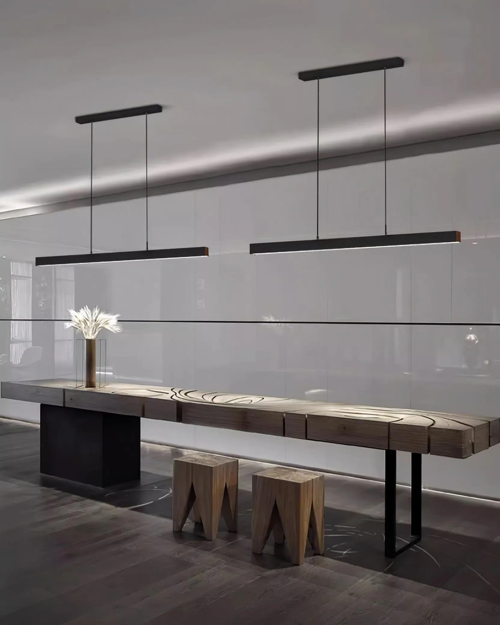 Black Linear Pendant Lamp