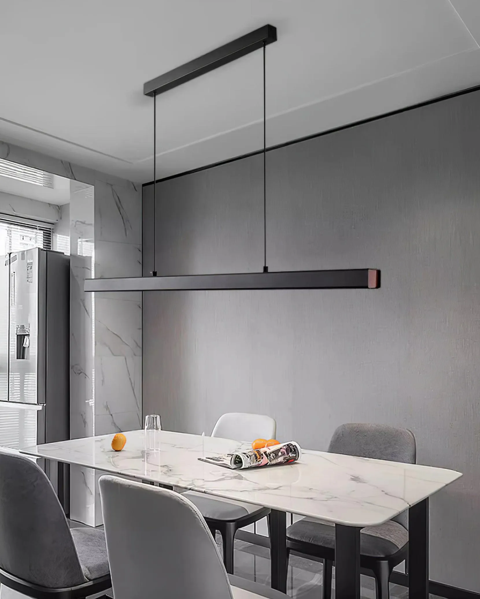 Black Linear Pendant Lamp