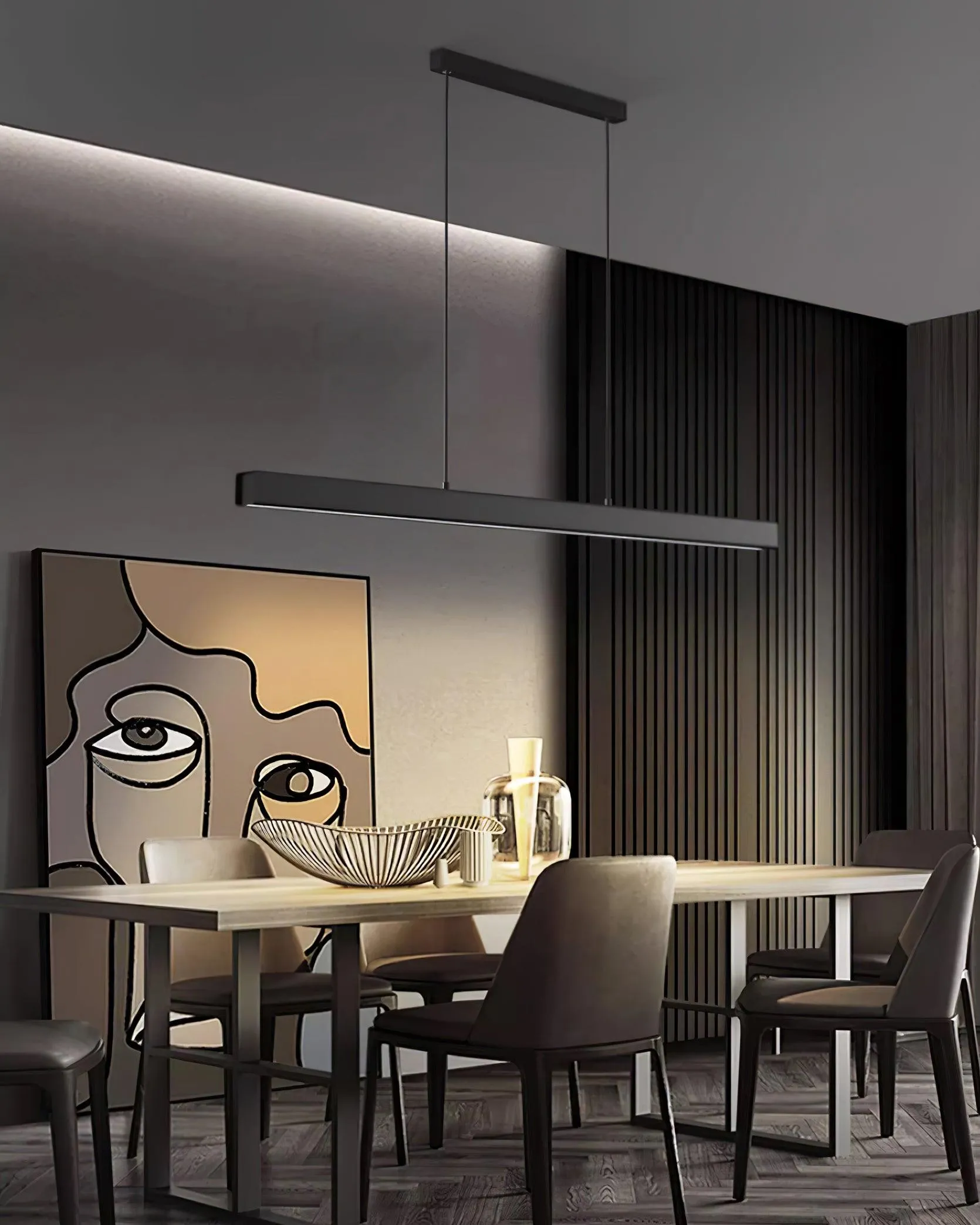 Black Linear Pendant Lamp