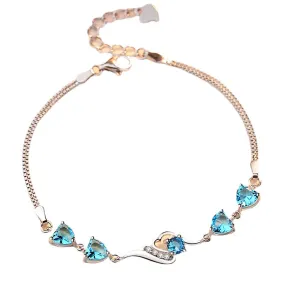 Blue Zircon Silver Bracelet for Women