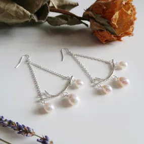 Branch Chandelier Earrings with Pearls