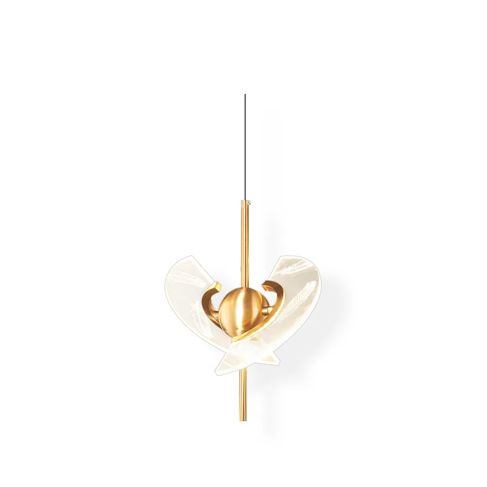 Brass Feather Pendant Lamp