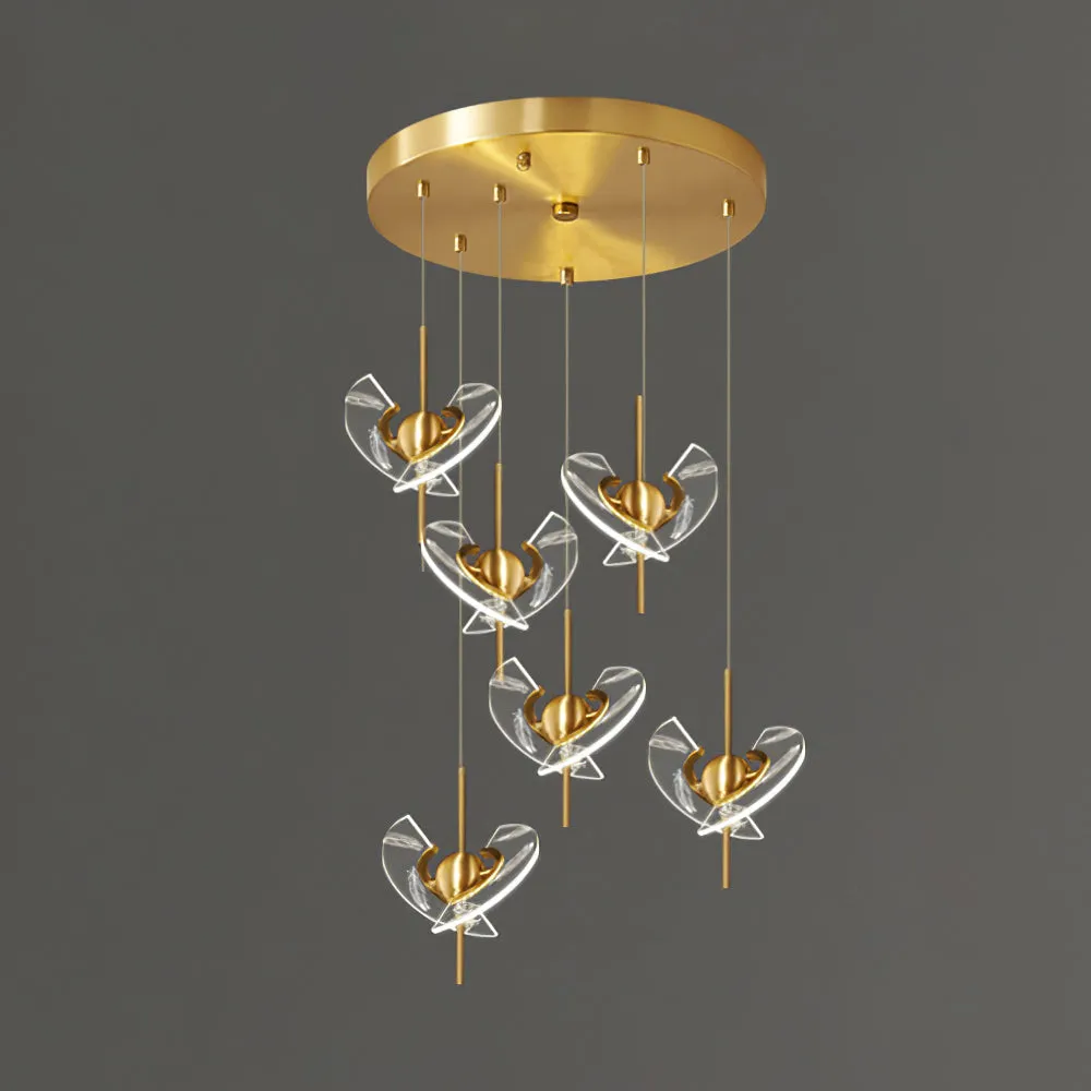 Brass Feather Pendant Lamp