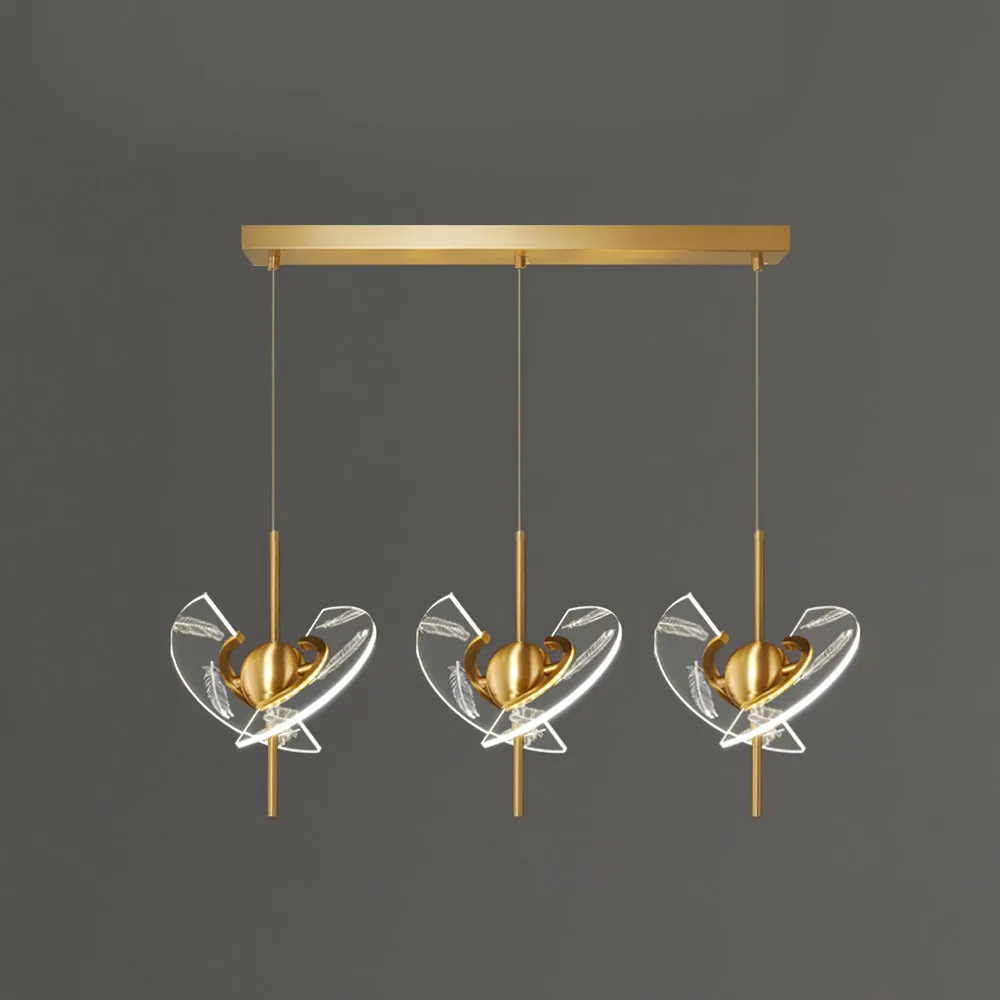 Brass Feather Pendant Lamp