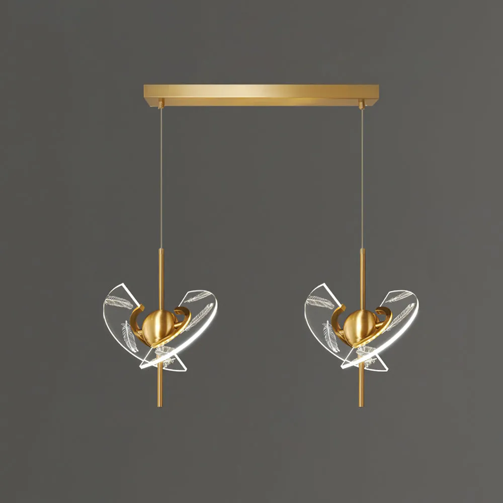 Brass Feather Pendant Lamp