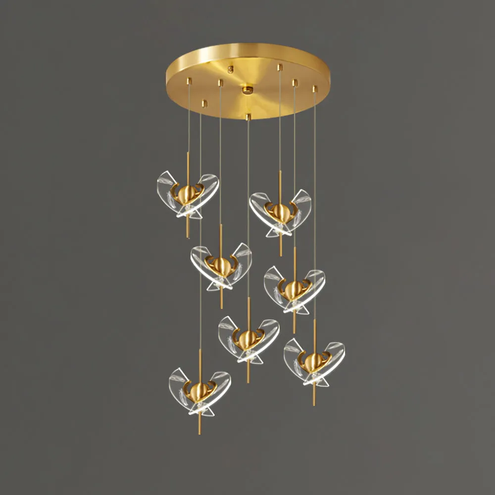 Brass Feather Pendant Lamp