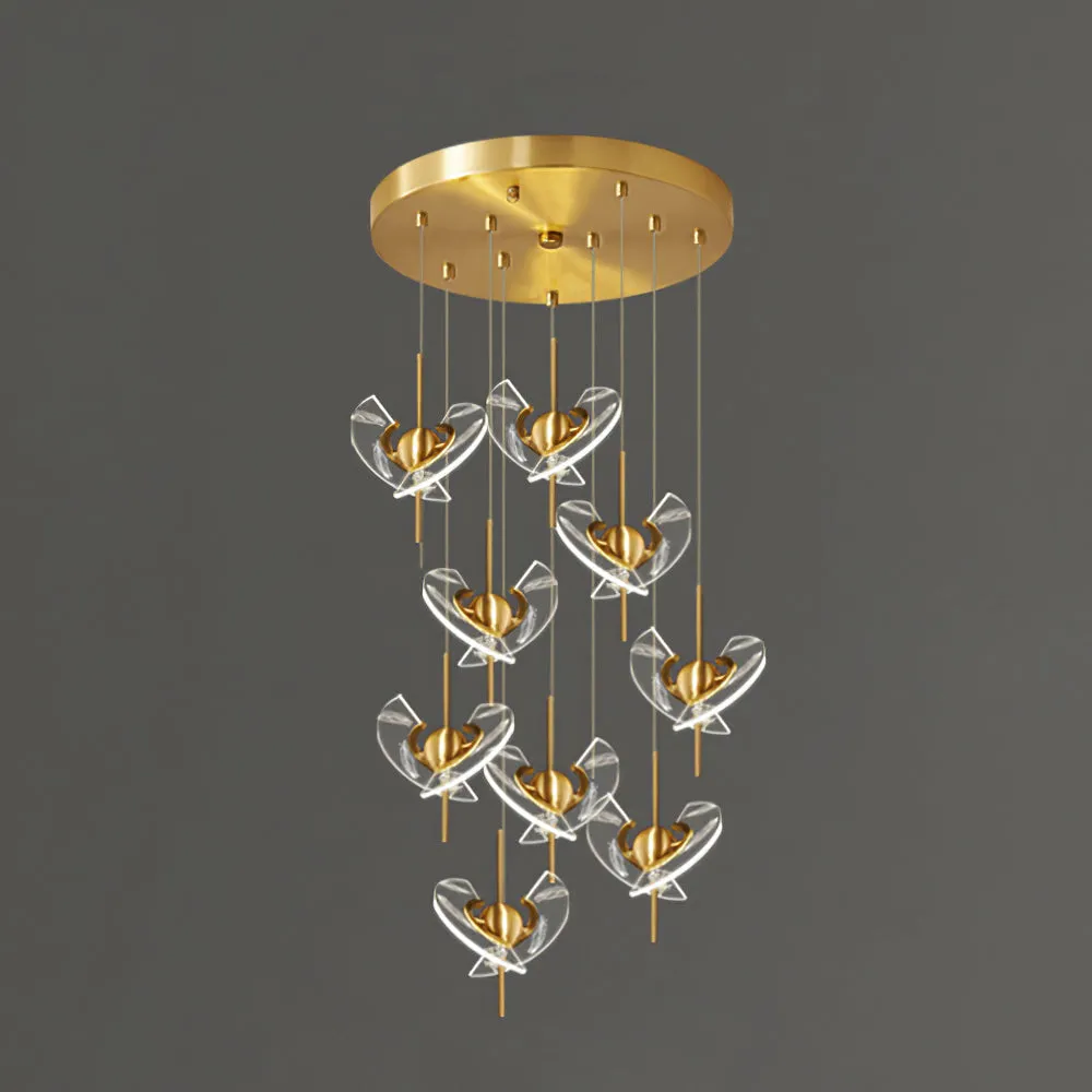 Brass Feather Pendant Lamp
