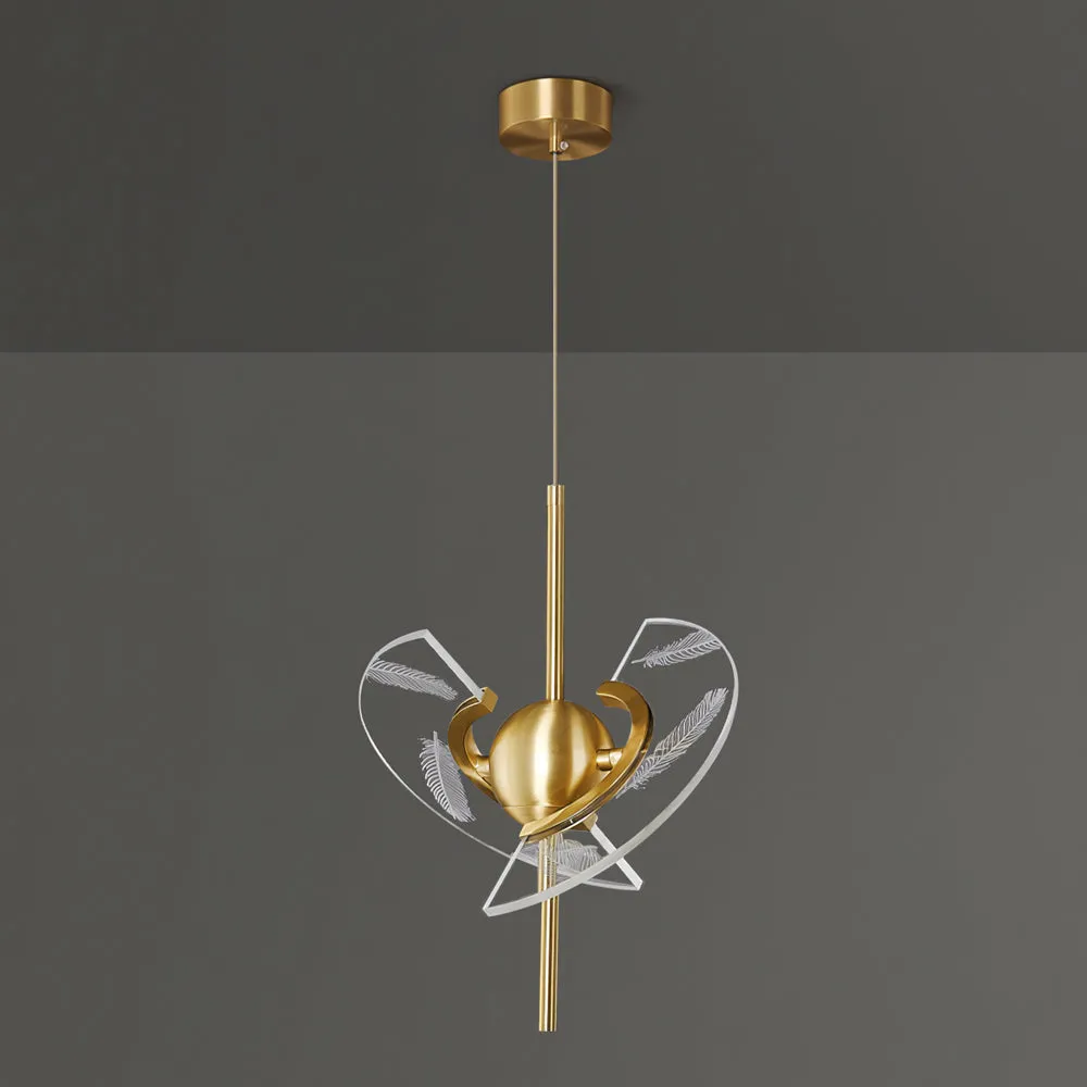 Brass Feather Pendant Lamp