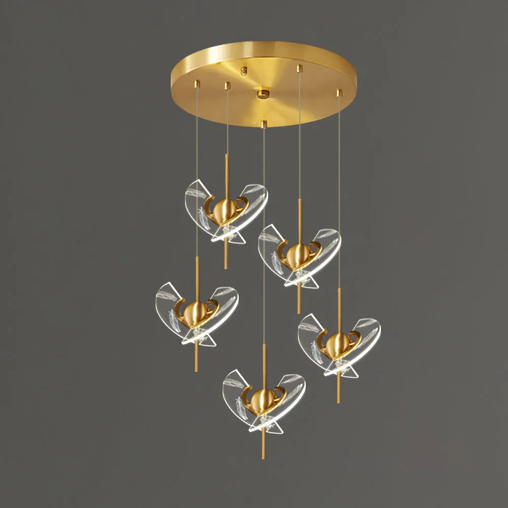 Brass Feather Pendant Lamp