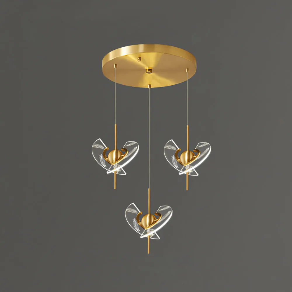 Brass Feather Pendant Lamp